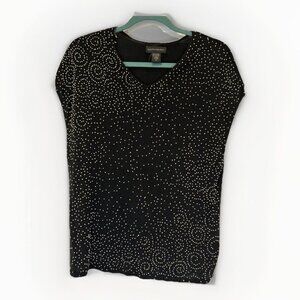 Banana Republic Black Sweater with Cream Swirl Accents